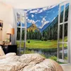 태피스트리 창조적 인 창보기 숲 산맥 태피스트리 벽 매달려 히피 테이프 홈 장식 거실 침실 큰 크기