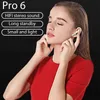 Mobiltelefonörlurar Pro6 hörlurar Bluetooth -headset med mic öronskydd Vattentät brus som avbryter TWS Pro 6 trådlösa hörlurarl240105