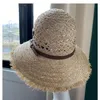 Fashion Straw Bucket Hat Sun Cap för kvinnor Designer Fisherman Caps With Belt Beanie Casquettes Fishing Hinks Hats Patchwork High3145