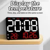 Wall Clocks Large Digital Clock With Timer Temp Humidity Dual Alarms Mounted Brightness Adjustment Table Alarm Electronic