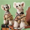 Köpek Giyim Köpekleri Giysileri Bahar ve Sonbahar Tarzı Korece Versiyon Sevimli Etek Teddy Schnauzer Bear Method Pet Khaki Windbreaker Co Dhqkh