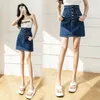 Jupes coréenne mode taille haute multi boucle femme femme sexy jean mini jupe décontractée femme filles denim goutte