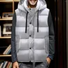 Gilets pour hommes surdimensionné automne hiver gilet hommes 2024 épais chaud à capuche sans manches veste décontractée de haute qualité grande taille gilet