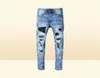 Clássico impresso bordado designer mens jeans motocicleta buraco luxo denim men039s moda rua wear homens designer calças1025910
