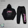 Erkek Hoodies Sweatshirts Siyah SP5der Trailsuit 5555555 Köpük Baskı Pembe Sıcak Matkap Elmaslar Örümcek Kapüşonlu Sweatshirt Set Erkek Kadın SP5 5WK1