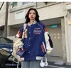 DeepTown Vintage Bomber Jacket Kobiety HARAJUKU VARSITY Baseball Jacki Korean Fashion College Mundlid Oversiase Streetwear Y2K 240105