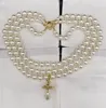Ожерелье из бисера подвески модного хрустального ожерелья Cristal Naszyjnik Pearl Choker для женщин