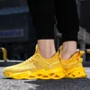 Fashion Yellow Blade Sneakers for Women Breathable Weaving Trainers Men Ultralight Walking Shoes Unisex Sneaker Size 36-46