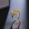 Anelli di banda Ekopdee New AAA Cz Cristal Cluster Rings for Women Creative Geometric Finger Ring Gioielli di lusso Mujer Anillo Joyasl240105