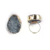 Anillos de banda 1 PC Exquisitos piedras preciosas naturales irregulares con encanto de clúster de cristal de agua de tamaño ajustable y anillo de alta calidad GiftL240105