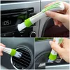 Rengöringsborstar Vent Blinds Cleaner Cloth Brush Air Conditioner Microfiber Duster Car Electric Fan Washable Tool Drop Delivery Home G Dhzud