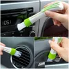 Cepillos de limpieza Ventilación Persianas Limpiador Paño Cepillo Aire Acondicionado Microfibra Plumero Coche Ventilador eléctrico Herramienta lavable Drop Entrega Hogar G Dhzud