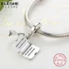 Ringar eleshe original sterling sier charms passar charm armband mode smycken diy jag älskar att läsa bok charm pärlor