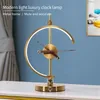 Tafellampen Drop Wholesale Dimbare lamp Luxe klok Modern houten onderstel Bureau met snelle draadloze oplader