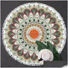 Asciugamano da bagno Bohemian Mandala Beach Arazzo Gettare Grande Coperta da picnic rotonda Tappetino Piscina Decorazione Yoga 150 cm Consegna a goccia Giardino di casa Dh13Z