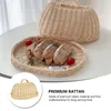 Servis uppsättningar 1 set handvävd förvaringskorg bin kök omslag rotting rotting picknick mellanmål serverande bricka brödfrukt sundries