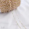 14K Real Gold Bead Imitation Pearl Chain Handmade DIY Bracelet Necklace Jewelry Loose B655 240106