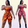 Anjamanor Camuflagem Imprimir casual Casual Top de duas peças Top e calça Summer Summer Tracksuit Women Sexy Bodycon Romper D74AA21 CX2004915242