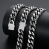 Wear Stainless Steel Hip Hop Necklace Men's Versatile Rap Fashion Cuban Chain Bracelet Set 240105