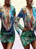 Sxy Cowl Neck Floral Paisley Print Satin Bodycon Dress she08386238