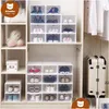 Pudełka do przechowywania pojemniki na czyste pudełka na buty mticolor składane plastikowe przezroczyste organizator domowy wyświetlacz stał