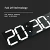 Chuhan 3D Big Screen Digital Timer Oversize LED Display Wall Clock 6 Siffror Stoppklocka Remote Control Unique Alarm 240106