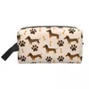 Kosmetiska väskor Anpassade Dachshund Sausage Dog toalettartikar för kvinnor Animal Puppy Lovers Makeup Organizer Ladies Storage Dopp Kit Case