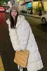 Winter Padded Cotton Coat Female Korean Version Loose Long Knee Length Womens Windproof Warm Down Jacket Outerwear 240105