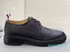 Äkta läderskor Kvinnor Oxfords Business Dress Shoe Lace Up Black Casual Brogue Shoes