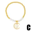 Bracelets de charme Plaqué or Perles Lune Étoile pour femmes Cuivre CZ Cristal Croix Simple Bijoux Cadeaux Brtb72