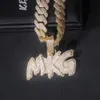 2024 Iced Out Hip Hop Custom Letter Diamond Moissanite Gold Pendant för män