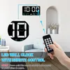 Wall Clocks Digital Clock Large Display 11.5Inch USB LED Alarm For Bedrooms With Weather Station