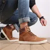 Boots High Top Fashion Leather Sneakers For Man Men's Ankle Shoes Brown Retro Concise Skateborad Mens Shoe FZN20817