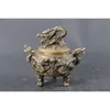 Decorative Figurines Exquisite Hand Carved Old Mark Brass Copper Dragon Incense Burners