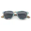 Drop Polarized Abalone Shell Sunglasses Women Square Frame Rim Wood Veneer Custom wooden Sun Glasses J1211305v