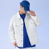 Vestes pour hommes 2024 Automne Hommes Oversize Blanc Denim Veste Streetwear Coton Casual Tout-Match Haute Qualité Jean Manteaux Mâle Bleu Vert Noir