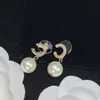 Fashion Pearl Earrings Woman Luxury Designer Earrings Letter Jewelry Women Diamond Earrings Wedding