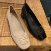 Geklede schoenen voor dames Koeienhuid met krokodillenpatroon Klassiek Gelakte metalen loafers met strassgesp 35-41 met doos nieuwste kwaliteit dikke hak Ontwerpersschoen