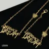 Mode classique Medusa lettres colorées pendentifs femmes bracelet collier boucles d'oreilles ensembles laiton couleur diamants rêve dames concepteur bijoux MS12 -S8