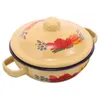 Dinnerware Sets Lidded Soup Bowl Small With Cover Enamel Steamed Egg Container