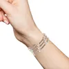 Pendentif Colliers 4 PCS Enveloppé Spiral Bracelet Bracelet Femmes Bracelets Esthétique Métal Perle Garniture Accessoires À La Mode Bijoux De Poignet