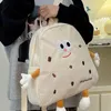 Okul çantaları moda çizgi film kurabiye backpack kadife okul çantası kadınlar için kızlar omuzlar çanta şık komik hafif kitap çantası