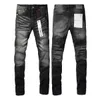 Jeans viola firmati Pantaloni denim Jeans da uomo Jeans firmati Uomo Pantaloni neri Abbigliamento da moto slim fit jeans da motociclista dritto retrò strappato di alta qualità