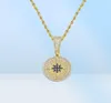 Hip Hop Cubic Zirconia Paved Bling Iced Out Compass Pendants Necklace for Men Rapper Jewelry Gifts Drop 7063427