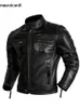 Mauroicardi printemps automne Cool noir Faux cuir Racer moto veste hommes fermeture éclair de luxe concepteur Emo vêtements 240106