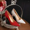 Nette Schoenen 31-43 Wit Bruiloft Kant Bruid 9cm Hoge Hakken Puntige Bruidsmeisjes Pumps Stiletto Rood