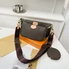 A high quality crossbody purses designer bags brown three in one shoulder embossed fashion luxury women messenger wallet #PL8088