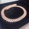 18 mm koele ketting Hip Hop Bling Diamond Iced Out Moissanite Rose Gold Cuban Chain