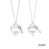 يرجى العودة إلى New York Heart Key Necklace Original 925 Silver Love Nclaces Charm Women Diy Charm Jewelry Gift Chail
