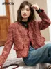 MISHOW Vintage Tweed Jacket Women Autumn V Neck Tassel Single Breasted Short Coats Female Fashion Ladies Outerwear MXC48W0098 240106